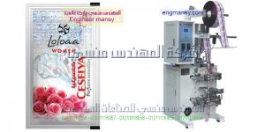 ماكينة تعبئة برفانات فى اكياس لحام رباعي يمكنها تعبئة الشامبوماكينة تعبئة جل